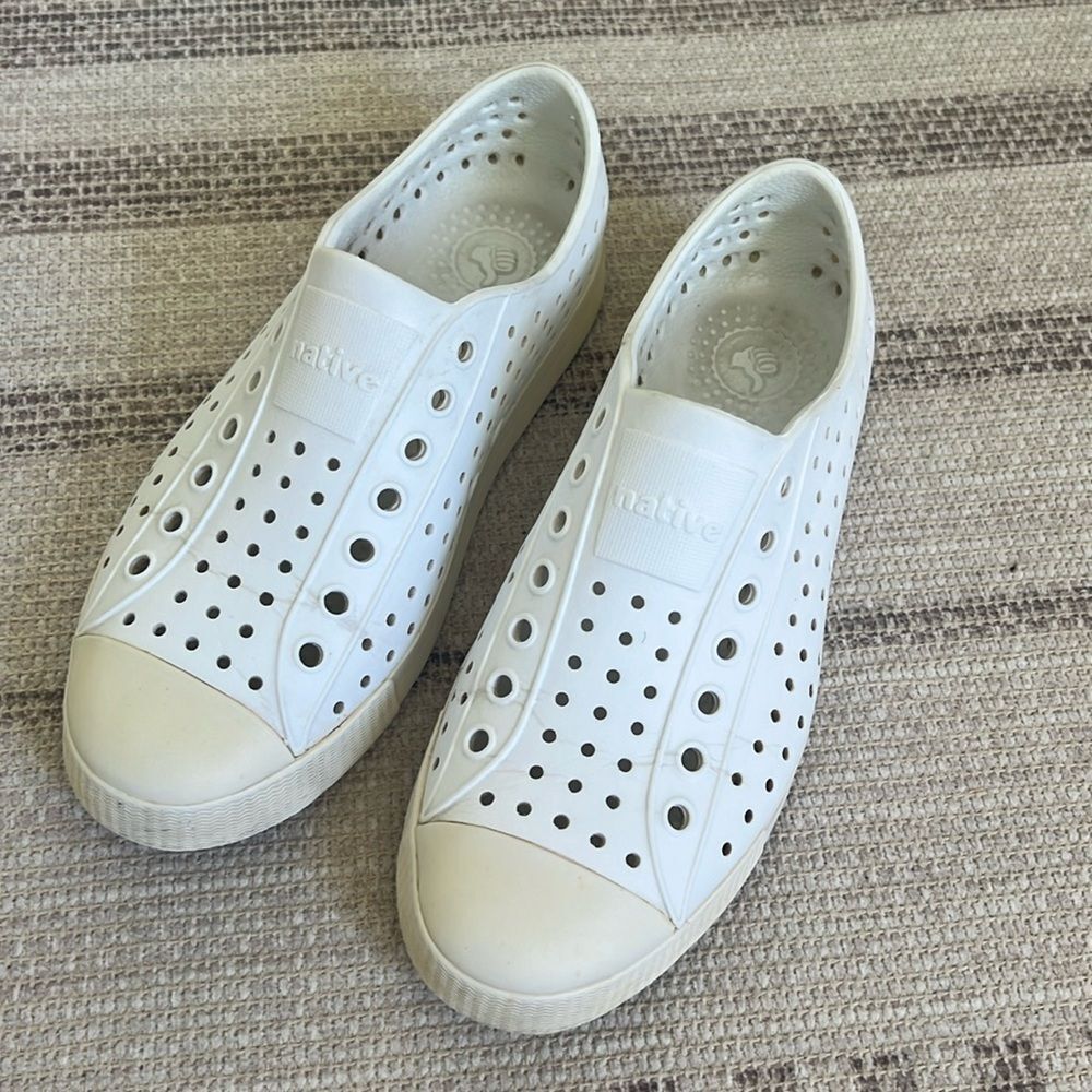 All white Native Jefferson Pull On Shoe